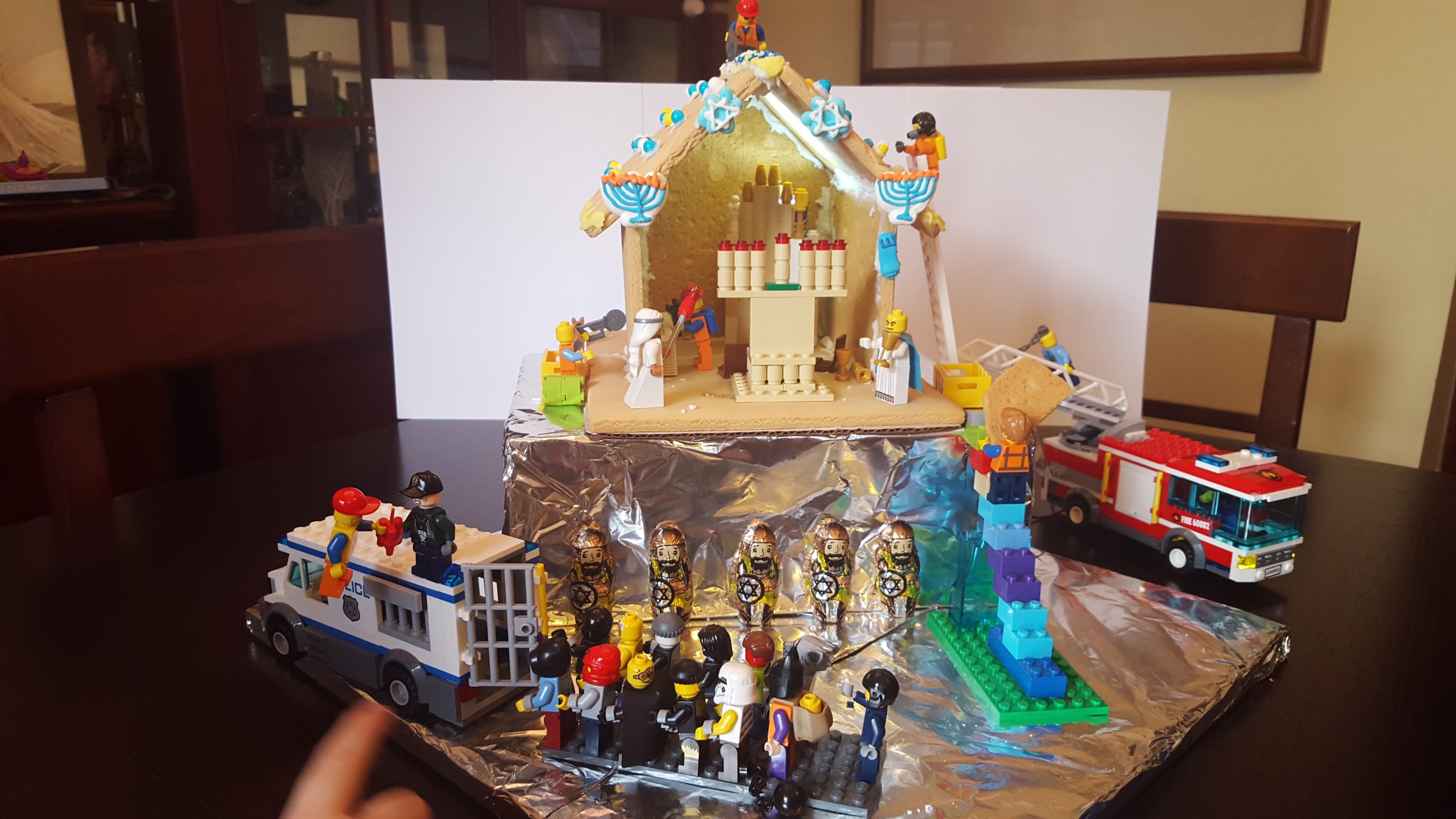 Lego scene of the Macabees taking back the Temple